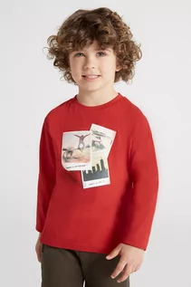 Bluzki dla chłopców - Bluzka chłopięca z nadrukiem - czerwona - grafika 1