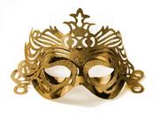 Dodatki do strojów karnawałowych - Party Deco Maska karnawałowa wenecka złota z ornamentem - 1 szt. MAS2-019 - miniaturka - grafika 1