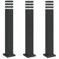 Lampy ogrodowe - vidaXL Zewnętrzne lampy stojące, 3 szt., czarne, 80 cm, aluminium - miniaturka - grafika 1