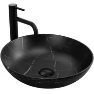 Umywalki - Umywalka nablatowa Rea Fibo black matt- Dodatkowo 5% rabatu na kod REA5 - miniaturka - grafika 1