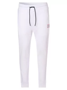HUGO - Spodnie dresowe męskie  Dyssop, biały - Spodnie sportowe męskie - miniaturka - grafika 1