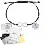 Bransoletki - Bransoletka Srebrna z Koniczynką Nieskończoność Biżuteria Prezent GRAWER - miniaturka - grafika 1