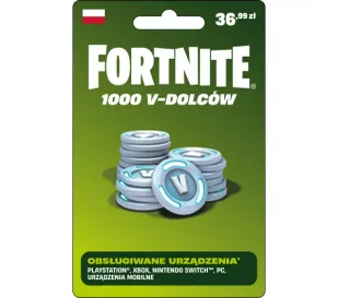 Doładowanie Fortnite 1000 V-dolców Obecnie dostępne tylko w sklepach stacjonarnych RTV EURO AGD - Startery i doładowania - miniaturka - grafika 1