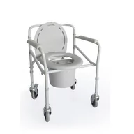Akcesoria dla osób starszych i niepełnosprawnych - Timago Krzesło toaletowe na kółkach składane stalowe TGR-R KT 023C TGR-R_KT_023C - miniaturka - grafika 1