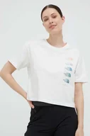 Koszulki sportowe damskie - The North Face t-shirt bawełniany kolor biały - miniaturka - grafika 1