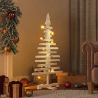 Choinki - vidaXL Drewniana choinka do udekorowania, 90 cm, lite drewno sosnowe - miniaturka - grafika 1