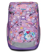 Plecaki szkolne i tornistry - SJ Gang plecak szkolny Updown miękki, fioletowy, urocze notatki, pojedynczy komorowy z regulowanym paskiem w talii, boczna kieszeń na zamek błyskawiczny, kieszeń z siatki na butelkę, plecak do szkoły - miniaturka - grafika 1