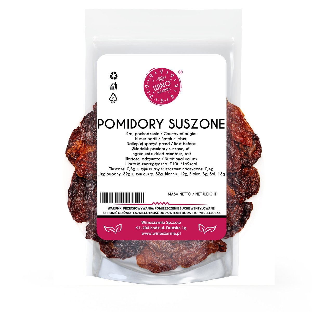 Pomidory suszone - 250g Naturalnie suszone pomidory