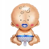 Baby shower i roczek - BALON FOLIOWY BOBAS DZIECKO CHŁOPCZYK BOY BABY SHOWER BALONY NIEBIESKIE - miniaturka - grafika 1