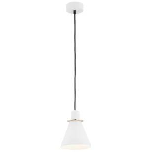 Biała wisząca lampa Beverly z eleganckimi złotymi akcentami - Lampy sufitowe - miniaturka - grafika 1