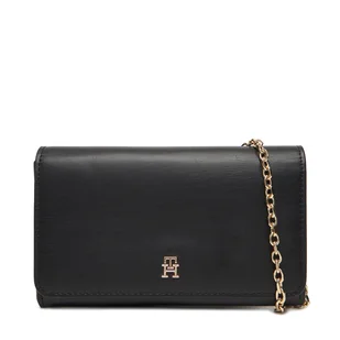 Torebka Tommy Hilfiger Th Icon Flap W/ Chain AW0AW17958 Czarny - Torebki damskie - miniaturka - grafika 1