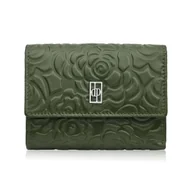 Portfele - Portfel damski skórzany zielony w orientacji poziomej RFID AL-15-GB - miniaturka - grafika 1