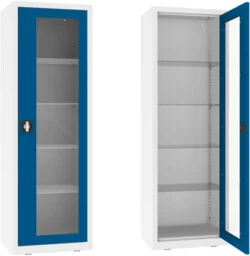 NSML.101.9010.5010 szafa lekarska 1-skrzydłowa 1-komorowa biało-niebieska - Meble i wyposażenie gabinetów medycznych - miniaturka - grafika 1