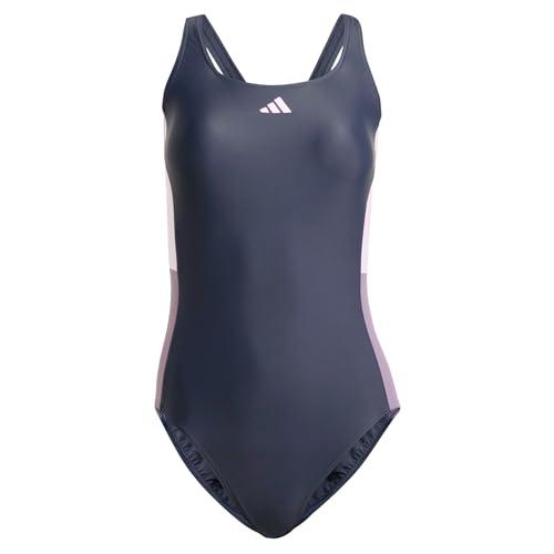 adidas Damski strój kąpielowy w kolorowe bloki, 81 cm, czarny, Czarny, 128