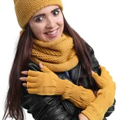 Rękawiczki - Nandy Długie Mitenki Ciepłe Rękawiczki Bez Palców - Mtnk-Gdtx-Dl-Miod - miniaturka - grafika 1