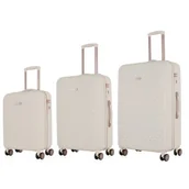 Walizki - Zestaw walizek SEMI LINE T5791-0 Ecru - miniaturka - grafika 1