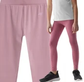 Legginsy - Legginsy bawełniane elastyczne dziewczęce 4F Junior - miniaturka - grafika 1
