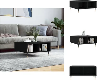 vidaXL Stolik kawowy czarny 60x60x30 cm materiał drewnopochodny - Stoliki kawowe - Ławy i stoliki kawowe - miniaturka - grafika 1
