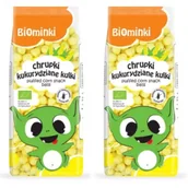 Przekąski dla dzieci - Biominki Chrupki kukurydziane kulki bezglutenowe Zestaw 2 x 60 g Bio - miniaturka - grafika 1
