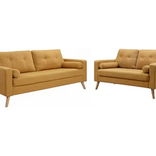 Zestaw 3+2 z tkaniny imitującej wełnę pętelkową TATUM - Kolor żółty - Komplety wypoczynkowe Zestaw 3+2 z tkaniny imitującej wełnę pętelkową TATUM - Kolor żółty - Komplety wypoczynkowe - miniaturka - grafika 1