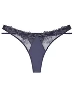 Majtki damskie - Women'secret Stringi Pasek Tiul Haft Niebieski, Średni niebieski, L - miniaturka - grafika 1