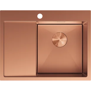 Mexen Exar zlewozmywak stalowy 1-komorowy z ociekaczem prawy 620 x 480 mm, miedź - 6432621005P-65 - Zlewozmywaki - miniaturka - grafika 1