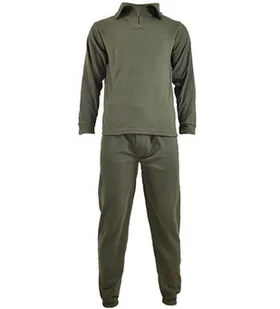 Mil-Tec Bielizna Polarowa Dwuczęściowa z Zamkiem Olive - Olive - L - Bielizna sportowa męska - miniaturka - grafika 1