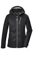 Kurtki damskie - killtec KOS 121 WMN SFTSHLL JCKT GRPHIC kurtka damska typu softshell z odpinanym kapturem, czarna, 50, 42852-000 - miniaturka - grafika 1