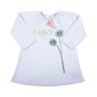 Eco by Naty Baby-Girls niebiesko-biała sukienka w paski 98/104 Dress, Blue, 98 - Sukienki - miniaturka - grafika 1