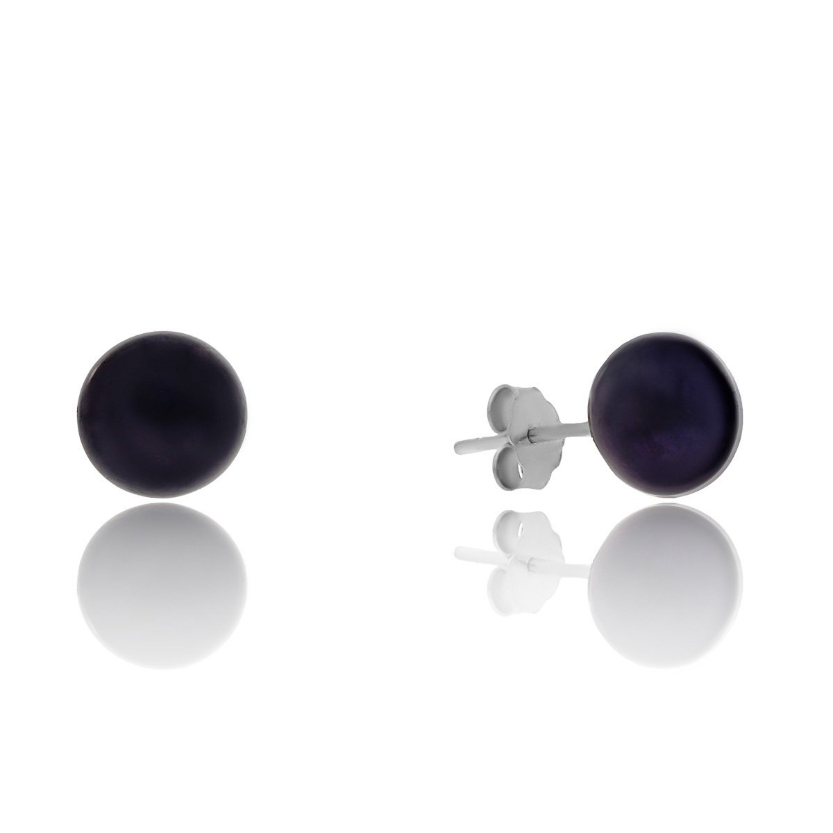 Srebrne kolczyki czarne perły sztyfty srebro pr. 925