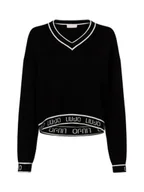 Swetry damskie - Liu Jo Collection Sweter damski z dzianiny - Maglia Kobiety czarny jednolity, L - miniaturka - grafika 1
