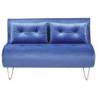 Sofy i kanapy - Sofa welurowa rozkładana 2-osobowa granatowa VESTFOLD - miniaturka - grafika 1