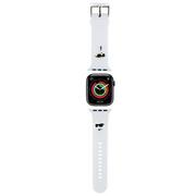 Akcesoria do smartwatchy - Karl Lagerfeld Pasek KLAWLSLKCNH Apple Watch 42/44/45/49mm biały/white strap 3D Rubber Karl&Choupette Heads - miniaturka - grafika 1