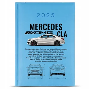 KALENDARZ A5 2025 Niebieski Planer Na Prezent Samochody MERCEDES AMG Wzory - Kalendarze - miniaturka - grafika 1