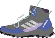 Buty dla chłopców - adidas Uniseks - dzieci TERREX AX4R MID HIKING SHOES, grey four/matte silver/semi flash aqua, 36 2/3 EU - miniaturka - grafika 1