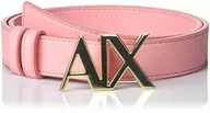 Paski - Armani Exchange Damski pasek z logo Buckle Belt, różowy shade, M - miniaturka - grafika 1