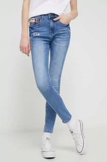 Spodnie damskie - Desigual jeansy damskie kolor niebieski - grafika 1