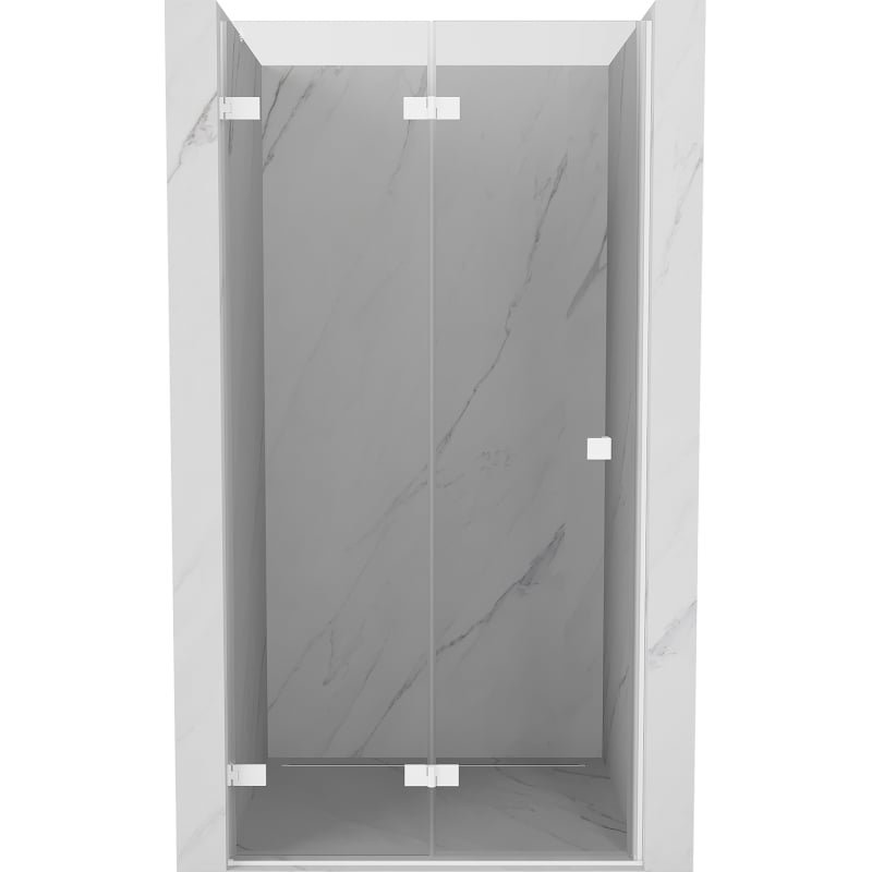 Mexen Lunar-F drzwi prysznicowe składane lewe 80 cm, transparent, białe - 836-080-000-20-00-L