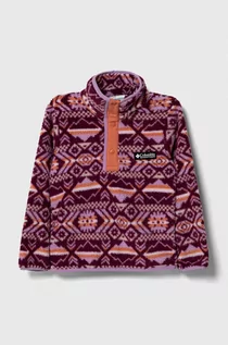Bluzy dla dziewczynek - Columbia bluza dziecięca U Helvetia Half Snap Fle kolor fioletowy gładka - grafika 1