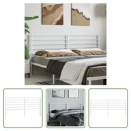 Inne meble do sypialni - The Living Store Metalowe wezgłowie - białe - 193 cm - Wezgłowie - miniaturka - grafika 1