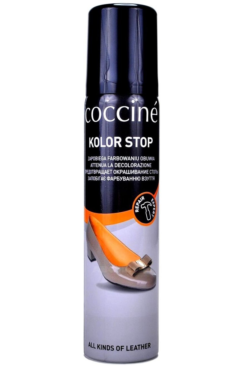 Spray KOLOR STOP Utrwalacz Koloru Cholewki Butów ZAPOBIEGA FARBOWANIU Skóry