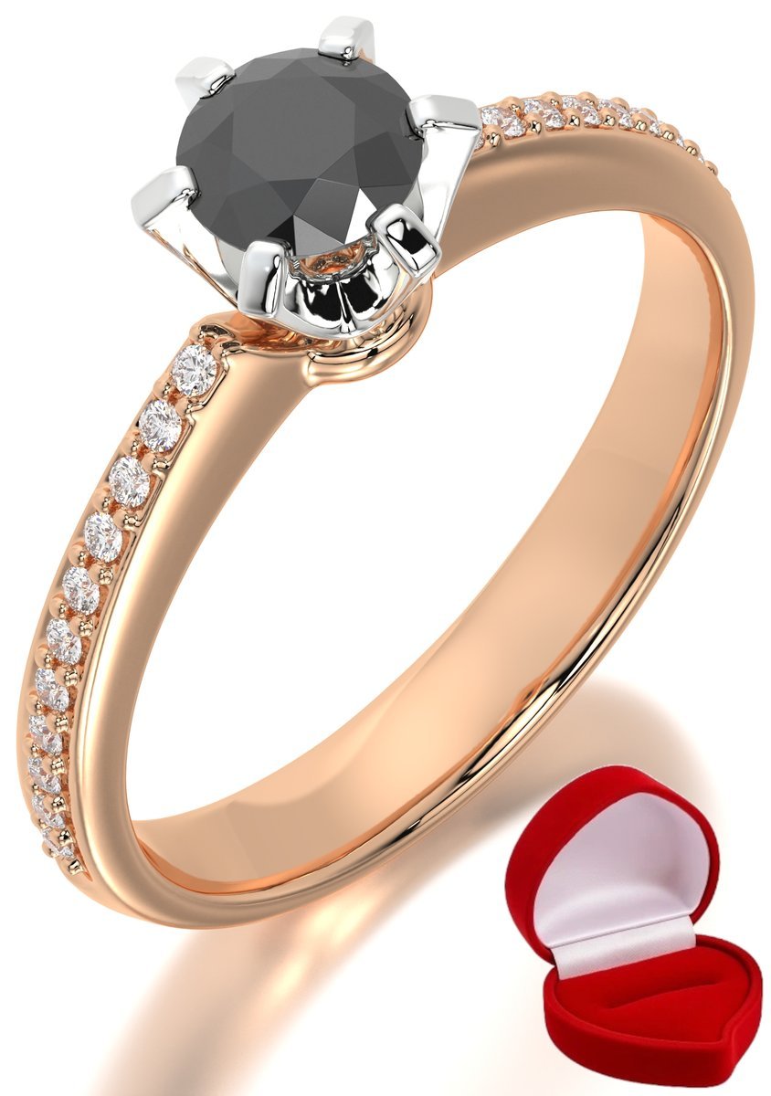 ZŁOTY PIERŚCIONEK ZARĘCZYNOWY 585 14k BRYLANT CZ. 0,30 ct RÓŻOWE ZŁOTO R31