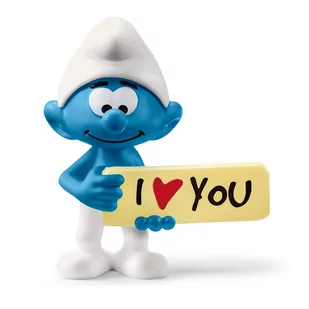 Schleich Smerfy Figurka Smerf z tabliczką "I love you" 20823 - Figurki dla dzieci - miniaturka - grafika 1