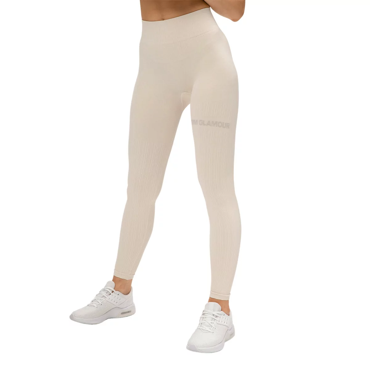 Legginsy treningowe damskie Gym Glamour Push Up Cream 375 M