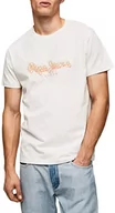 Koszulki męskie - Pepe Jeans Koszulka męska RICHME, biała, L, Off-White, L - miniaturka - grafika 1
