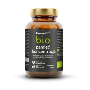 Pharmovit Pamięć i koncentracja bio 60 kaps Vcaps Plus 5450-5028F - Układ nerwowy - miniaturka - grafika 1