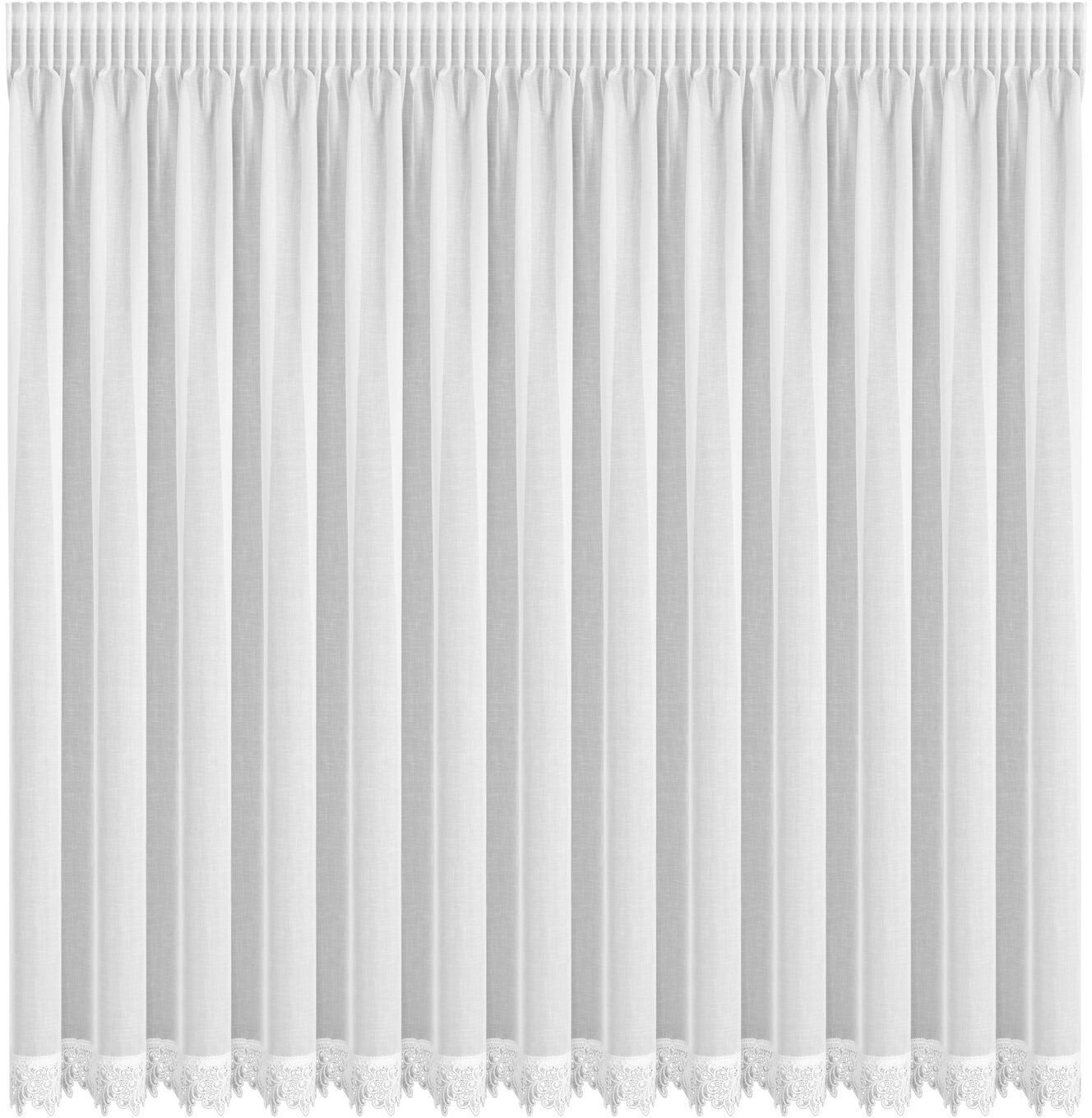 Eurofirany Firana gotowa MARTINA 400x120 cm biała na taśmie marszczącej