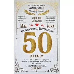 Karnet 50 rocznica ślubu (złota) - Kartki okolicznościowe i zaproszenia - miniaturka - grafika 1