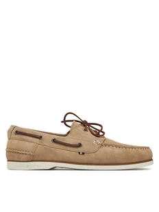 Tommy Hilfiger Półbuty Th Boat Shoe Core Suede FM0FM05387 Beżowy - Półbuty męskie - miniaturka - grafika 1