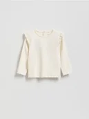 Bluzki dla niemowląt - Reserved - Koszulka z falbanką przy ramionach - złamana biel - miniaturka - grafika 1